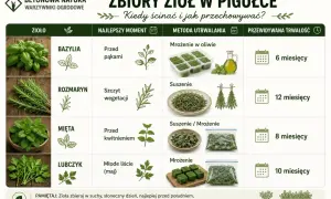 Jak rozpoznać zioła i kiedy je zbierać? Tabela podpowiada, jak przechowywać bazylię, rozmaryn, miętę i lubczyk, by zachowały świeżość.