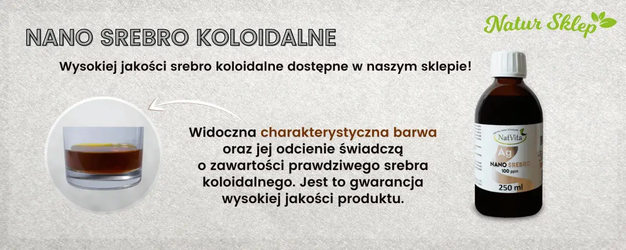 Czy srebro koloidalne można pić? Tak, jeśli jest to wysokiej jakości produkt, jak ten z Natur Sklep. Jego barwa świadczy o zawartości prawdziwego srebra.