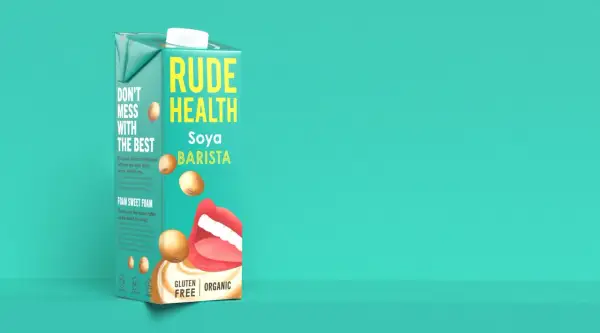 Czy mleko sojowe jest zdrowe? Rude Health Soya Barista, organiczne, bezglutenowe, zrobione z soi, wody i syropu ryżowego.